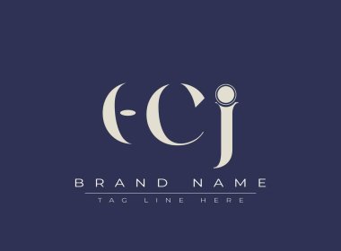 OCJ soyut harf logosu tasarımı. Bu logo üç soyut harf tarafından tasarlanmıştır..