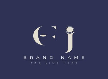 OFJ soyut harf logosu tasarımı. Bu logo üç soyut harf tarafından tasarlanmıştır..