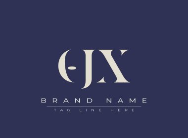 OJX soyut harf logosu tasarımı. Bu logo üç soyut harf tarafından tasarlanmıştır..