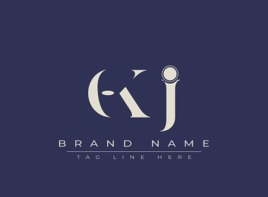 OKJ soyut harf logosu tasarımı. Bu logo üç soyut harf tarafından tasarlanmıştır..