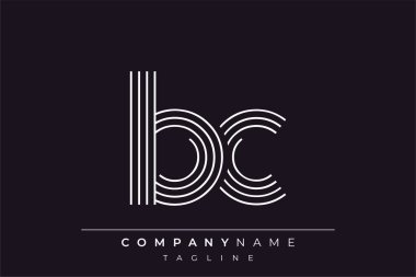 Yaratıcı BC çizgileri harf logosu tasarımı. Çağdaş markalaşma için uygun doğrusal desenleri ve baş harfleri olan basit ve zarif bir soyut logo tasarımı. Monokromatik stil modern, şık bir cazibe katıyor ve profesyonelliği vurguluyor..