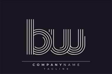 Yaratıcı BW çizgileri harf logosu tasarımı. Çağdaş markalaşma için uygun doğrusal desenleri ve baş harfleri olan basit ve zarif bir soyut logo tasarımı. Monokromatik stil modern, şık bir cazibe katıyor ve profesyonelliği vurguluyor..