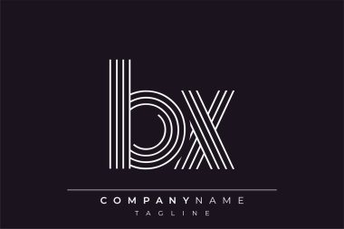 Yaratıcı BX çizgileri harf logosu tasarımı. Çağdaş markalaşma için uygun doğrusal desenleri ve baş harfleri olan basit ve zarif bir soyut logo tasarımı. Monokromatik stil modern, şık bir cazibe katıyor ve profesyonelliği vurguluyor..