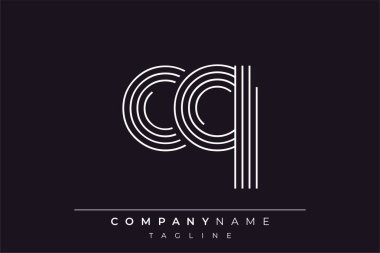 Yaratıcı CQ çizgileri harf logosu tasarımı. Çağdaş markalaşma için uygun doğrusal desenleri ve baş harfleri olan basit ve zarif bir soyut logo tasarımı. Monokromatik stil modern, şık bir cazibe katıyor ve profesyonelliği vurguluyor..
