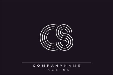 Yaratıcı CS çizgileri harf logosu tasarımı. Çağdaş markalaşma için uygun doğrusal desenleri ve baş harfleri olan basit ve zarif bir soyut logo tasarımı. Monokromatik stil modern, şık bir cazibe katıyor ve profesyonelliği vurguluyor..