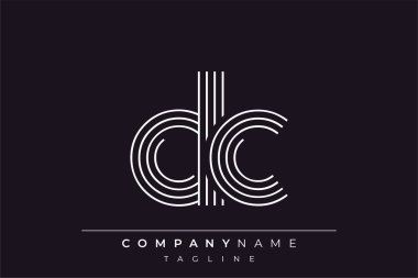 Yaratıcı DC çizgileri harf logosu tasarımı. Çağdaş markalaşma için uygun doğrusal desenleri ve baş harfleri olan basit ve zarif bir soyut logo tasarımı. Monokromatik stil modern, şık bir cazibe katıyor ve profesyonelliği vurguluyor..