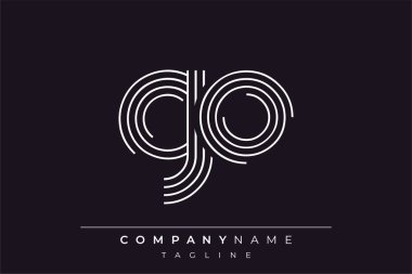 Yaratıcı GO çizgileri harf logosu tasarımı. Çağdaş markalaşma için uygun doğrusal desenleri ve baş harfleri olan basit ve zarif bir soyut logo tasarımı. Monokromatik stil modern, şık bir cazibe katıyor ve profesyonelliği vurguluyor..