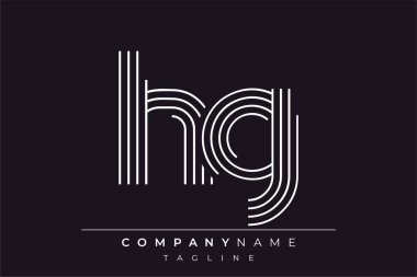 Yaratıcı HG çizgileri harf logosu tasarımı. Çağdaş markalaşma için uygun doğrusal desenleri ve baş harfleri olan basit ve zarif bir soyut logo tasarımı. Monokromatik stil modern, şık bir cazibe katıyor ve profesyonelliği vurguluyor..