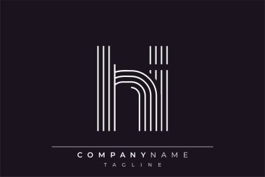 Yaratıcı HI çizgileri harf logosu tasarımı. Çağdaş markalaşma için uygun doğrusal desenleri ve baş harfleri olan basit ve zarif bir soyut logo tasarımı. Monokromatik stil modern, şık bir cazibe katıyor ve profesyonelliği vurguluyor..