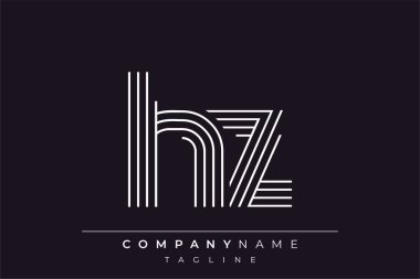 Yaratıcı HZ çizgileri harf logosu tasarımı. Çağdaş markalaşma için uygun doğrusal desenleri ve baş harfleri olan basit ve zarif bir soyut logo tasarımı. Monokromatik stil modern, şık bir cazibe katıyor ve profesyonelliği vurguluyor..