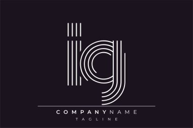 Yaratıcı IG çizgileri harf logosu tasarımı. Çağdaş markalaşma için uygun doğrusal desenleri ve baş harfleri olan basit ve zarif bir soyut logo tasarımı. Monokromatik stil modern, şık bir cazibe katıyor ve profesyonelliği vurguluyor..