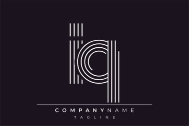 Yaratıcı IQ çizgileri harf logosu tasarımı. Çağdaş markalaşma için uygun doğrusal desenleri ve baş harfleri olan basit ve zarif bir soyut logo tasarımı. Monokromatik stil modern, şık bir cazibe katıyor ve profesyonelliği vurguluyor..