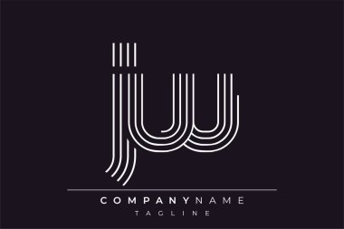 Yaratıcı JW çizgileri harf logosu tasarımı. Çağdaş markalaşma için uygun doğrusal desenleri ve baş harfleri olan basit ve zarif bir soyut logo tasarımı. Monokromatik stil modern, şık bir cazibe katıyor ve profesyonelliği vurguluyor..