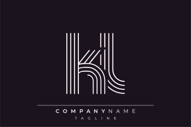 Yaratıcı KL çizgileri harf logosu tasarımı. Çağdaş markalaşma için uygun doğrusal desenleri ve baş harfleri olan basit ve zarif bir soyut logo tasarımı. Monokromatik stil modern, şık bir cazibe katıyor ve profesyonelliği vurguluyor..