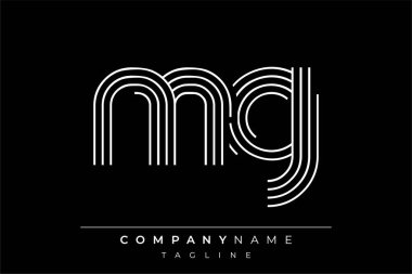 Yaratıcı MG çizgileri harf logosu tasarımı. Çağdaş markalaşma için uygun doğrusal desenleri ve baş harfleri olan basit ve zarif bir soyut logo tasarımı. Monokromatik stil modern, şık bir cazibe katıyor ve profesyonelliği vurguluyor..