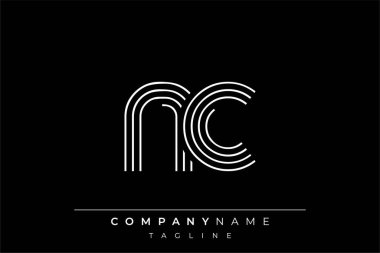 Yaratıcı NC çizgileri harf logosu tasarımı. Çağdaş markalaşma için uygun doğrusal desenleri ve baş harfleri olan basit ve zarif bir soyut logo tasarımı. Monokromatik stil modern, şık bir cazibe katıyor ve profesyonelliği vurguluyor..