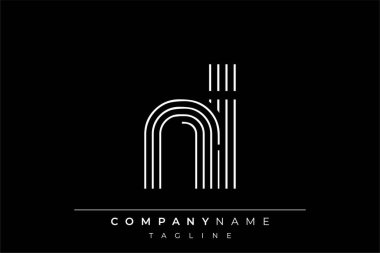 Yaratıcı NI çizgileri harf logosu tasarımı. Çağdaş markalaşma için uygun doğrusal desenleri ve baş harfleri olan basit ve zarif bir soyut logo tasarımı. Monokromatik stil modern, şık bir cazibe katıyor ve profesyonelliği vurguluyor..