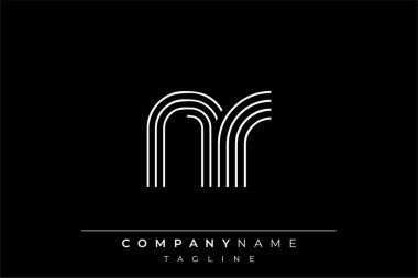 Yaratıcı NR çizgileri harf logosu tasarımı. Çağdaş markalaşma için uygun doğrusal desenleri ve baş harfleri olan basit ve zarif bir soyut logo tasarımı. Monokromatik stil modern, şık bir cazibe katıyor ve profesyonelliği vurguluyor..