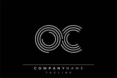 Yaratıcı OC çizgileri harf logosu tasarımı. Çağdaş markalaşma için uygun doğrusal desenleri ve baş harfleri olan basit ve zarif bir soyut logo tasarımı. Monokromatik stil modern, şık bir cazibe katıyor ve profesyonelliği vurguluyor..