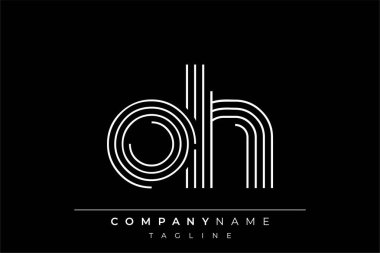 Yaratıcı OH çizgileri harf logosu tasarımı. Çağdaş markalaşma için uygun doğrusal desenleri ve baş harfleri olan basit ve zarif bir soyut logo tasarımı. Monokromatik stil modern, şık bir cazibe katıyor ve profesyonelliği vurguluyor..