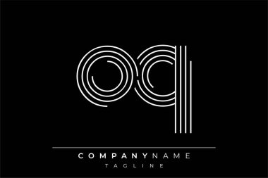 Yaratıcı OQ çizgileri harf logosu tasarımı. Çağdaş markalaşma için uygun doğrusal desenleri ve baş harfleri olan basit ve zarif bir soyut logo tasarımı. Monokromatik stil modern, şık bir cazibe katıyor ve profesyonelliği vurguluyor..