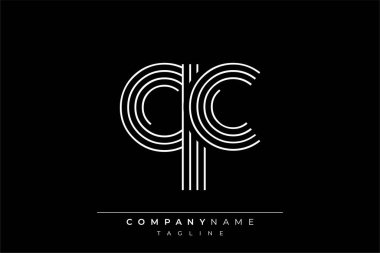 Yaratıcı QC çizgileri harf logosu tasarımı. Çağdaş markalaşma için uygun doğrusal desenleri ve baş harfleri olan basit ve zarif bir soyut logo tasarımı. Monokromatik stil modern, şık bir cazibe katıyor ve profesyonelliği vurguluyor..