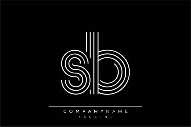 Yaratıcı SB çizgileri harf logosu tasarımı. Çağdaş markalaşma için uygun doğrusal desenleri ve baş harfleri olan basit ve zarif bir soyut logo tasarımı. Monokromatik stil modern, şık bir cazibe katıyor ve profesyonelliği vurguluyor..