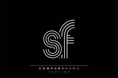 Yaratıcı SF çizgileri harf logosu tasarımı. Çağdaş markalaşma için uygun doğrusal desenleri ve baş harfleri olan basit ve zarif bir soyut logo tasarımı. Monokromatik stil modern, şık bir cazibe katıyor ve profesyonelliği vurguluyor..