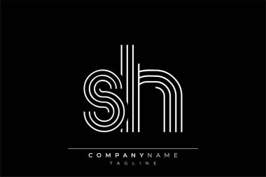 Yaratıcı SH harf logosu dizaynı. Çağdaş markalaşma için uygun doğrusal desenleri ve baş harfleri olan basit ve zarif bir soyut logo tasarımı. Monokromatik stil modern, şık bir cazibe katıyor ve profesyonelliği vurguluyor..