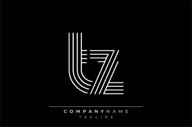 Yaratıcı TZ çizgileri harf logosu tasarımı. Çağdaş markalaşma için uygun doğrusal desenleri ve baş harfleri olan basit ve zarif bir soyut logo tasarımı. Monokromatik stil modern, şık bir cazibe katıyor ve profesyonelliği vurguluyor..