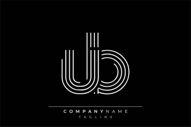 Yaratıcı UB çizgileri harf logosu tasarımı. Çağdaş markalaşma için uygun doğrusal desenleri ve baş harfleri olan basit ve zarif bir soyut logo tasarımı. Monokromatik stil modern, şık bir cazibe katıyor ve profesyonelliği vurguluyor..