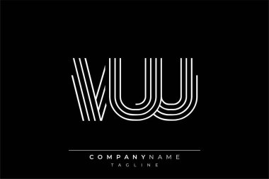 Yaratıcı VW çizgileri harf logosu tasarımı. Çağdaş markalaşma için uygun doğrusal desenleri ve baş harfleri olan basit ve zarif bir soyut logo tasarımı. Monokromatik stil modern, şık bir cazibe katıyor ve profesyonelliği vurguluyor..