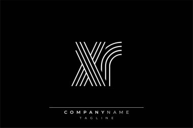 Yaratıcı XR çizgileri harf logosu tasarımı. Çağdaş markalaşma için uygun doğrusal desenleri ve baş harfleri olan basit ve zarif bir soyut logo tasarımı. Monokromatik stil modern, şık bir cazibe katıyor ve profesyonelliği vurguluyor..