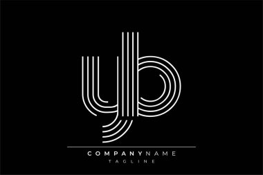 Yaratıcı YB çizgileri harf logosu tasarımı. Çağdaş markalaşma için uygun doğrusal desenleri ve baş harfleri olan basit ve zarif bir soyut logo tasarımı. Monokromatik stil modern, şık bir cazibe katıyor ve profesyonelliği vurguluyor..