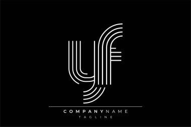 Yaratıcı YF çizgileri harf logosu tasarımı. Çağdaş markalaşma için uygun doğrusal desenleri ve baş harfleri olan basit ve zarif bir soyut logo tasarımı. Monokromatik stil modern, şık bir cazibe katıyor ve profesyonelliği vurguluyor..