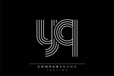 Yaratıcı YQ çizgileri harf logosu tasarımı. Çağdaş markalaşma için uygun doğrusal desenleri ve baş harfleri olan basit ve zarif bir soyut logo tasarımı. Monokromatik stil modern, şık bir cazibe katıyor ve profesyonelliği vurguluyor..