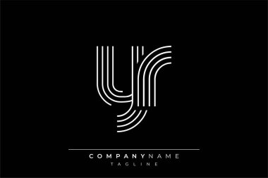 Yaratıcı YR çizgileri harf logosu tasarımı. Çağdaş markalaşma için uygun doğrusal desenleri ve baş harfleri olan basit ve zarif bir soyut logo tasarımı. Monokromatik stil modern, şık bir cazibe katıyor ve profesyonelliği vurguluyor..