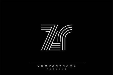 Yaratıcı ZR çizgileri harf logosu tasarımı. Çağdaş markalaşma için uygun doğrusal desenleri ve baş harfleri olan basit ve zarif bir soyut logo tasarımı. Monokromatik stil modern, şık bir cazibe katıyor ve profesyonelliği vurguluyor..