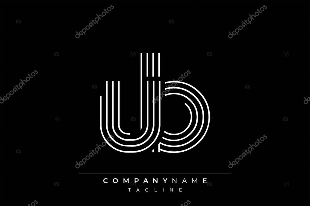 Creative UB lines letter logo design. A simplistic and elegant abstract logo design with linear patterns and initials, suitable for contemporary branding. The monochromatic style adds a modern, stylish appeal and emphasizes professionalism.