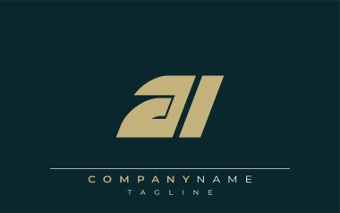 AL Parlak Geometrik Logo Tasarımı. Tarafsız renkler ve minimalist stil markalaşma ve kurumsal kimlik için uygun profesyonel ve çağdaş bir izlenim yaratır..