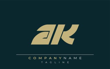 AK Sleek Geometric Logo Tasarımı. Tarafsız renkler ve minimalist stil markalaşma ve kurumsal kimlik için uygun profesyonel ve çağdaş bir izlenim yaratır..