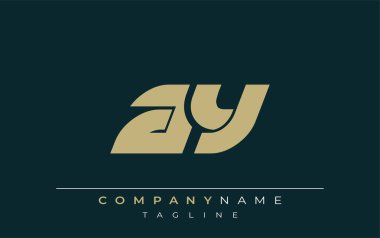 AY Parlak Geometrik Logo Tasarımı. Tarafsız renkler ve minimalist stil markalaşma ve kurumsal kimlik için uygun profesyonel ve çağdaş bir izlenim yaratır..