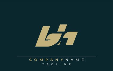 BH Parlak Geometrik Logo Tasarımı. Tarafsız renkler ve minimalist stil markalaşma ve kurumsal kimlik için uygun profesyonel ve çağdaş bir izlenim yaratır..