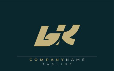 BK Sleek Geometrik Logo Tasarımı. Tarafsız renkler ve minimalist stil markalaşma ve kurumsal kimlik için uygun profesyonel ve çağdaş bir izlenim yaratır..