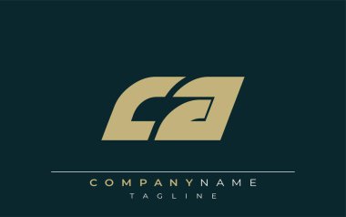 CA Parlak Geometrik Logo Tasarımı. Tarafsız renkler ve minimalist stil markalaşma ve kurumsal kimlik için uygun profesyonel ve çağdaş bir izlenim yaratır..