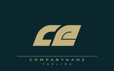 CE Parlak Geometrik Logo Tasarımı. Tarafsız renkler ve minimalist stil markalaşma ve kurumsal kimlik için uygun profesyonel ve çağdaş bir izlenim yaratır..