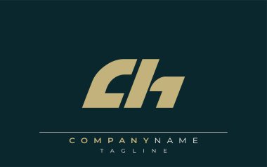 CH Parlak Geometrik Logo Tasarımı. Tarafsız renkler ve minimalist stil markalaşma ve kurumsal kimlik için uygun profesyonel ve çağdaş bir izlenim yaratır..