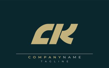 CK Parlak Geometrik Logo Tasarımı. Tarafsız renkler ve minimalist stil markalaşma ve kurumsal kimlik için uygun profesyonel ve çağdaş bir izlenim yaratır..