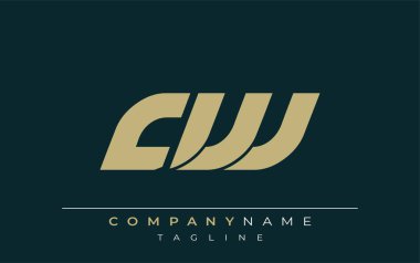 CW Sleek Geometrik Logo Tasarımı. Tarafsız renkler ve minimalist stil markalaşma ve kurumsal kimlik için uygun profesyonel ve çağdaş bir izlenim yaratır..