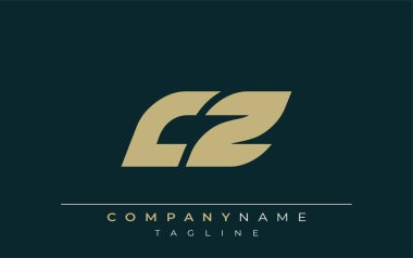 CZ Parlak Geometrik Logo Tasarımı. Tarafsız renkler ve minimalist stil markalaşma ve kurumsal kimlik için uygun profesyonel ve çağdaş bir izlenim yaratır..
